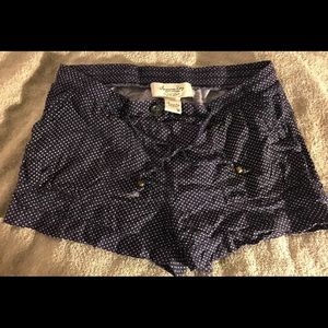 Loose fitting navy blue and white shorts